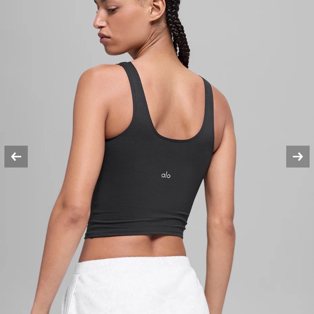 ALO Yoga Black Square Neck Tank Top - Picture 3 of 4